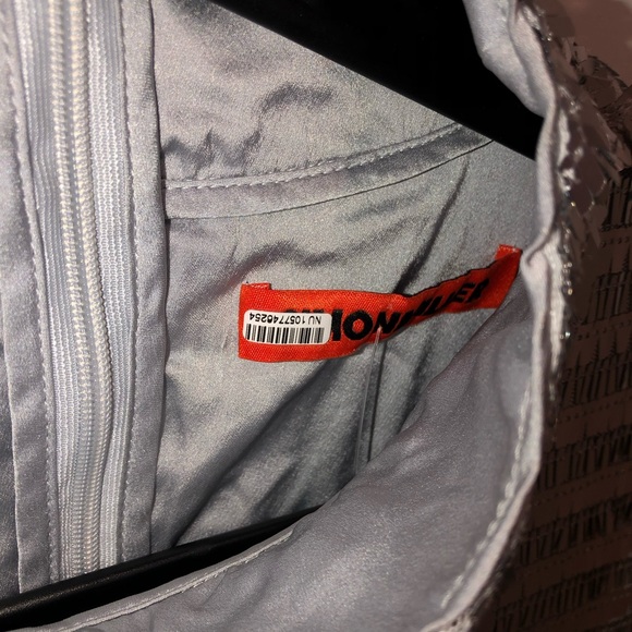 Simon Miller x Anthropologie Sculpty Silver Sequin Turtleneck Dress Gown sz 12 - Picture 9 of 11